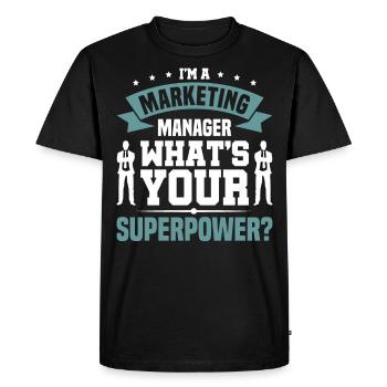 Advertising Strategy Marketing Manager Marketing - Men's Premium Organic T-Shirt - black - Front - Nico (187cm)