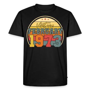 February 1973 Vintage Gift - Men's Premium Organic T-Shirt - black - Front - Nico (187cm)