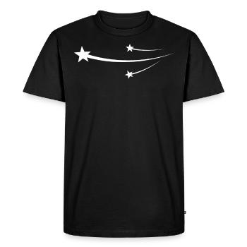 Star White Design - Men's Premium Organic T-Shirt - black - Front - Nico (187cm)
