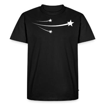 Shooting Stars White Design - Men's Premium Organic T-Shirt - black - Front - Nico (187cm)