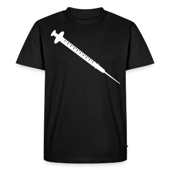 Syringe White - Men's Premium Organic T-Shirt - black - Front - Nico (187cm)