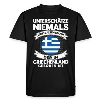 Grieche Griechen Griechenland Geschenk - Männer Premium Bio T-Shirt - Schwarz - Vorne - Nico (187cm)