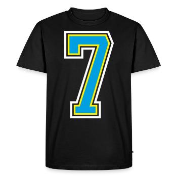 Number number 7 in blue - Men's Premium Organic T-Shirt - black - Front - Nico (187cm)