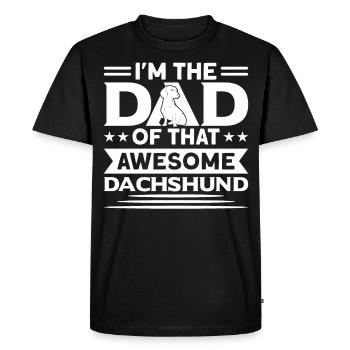 Teckel Papa Teckel Amoureux Teckel Cadeau - T-shirt Premium bio Homme - noir - Devant - Nico (187cm)