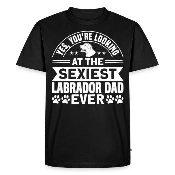 Labrador Labrador Père Labrador Amoureux - T-shirt Premium bio Homme - noir - Devant - Nico (187cm)