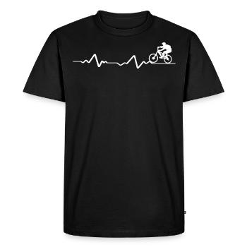 Bicycle on ECG line - Men's Premium Organic T-Shirt - black - Front - Nico (187cm)