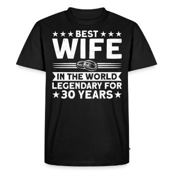 30 years married couple wedding anniversary gift - Men's Premium Organic T-Shirt - black - Front - Nico (187cm)