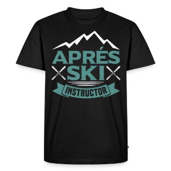 Moniteur d’après-ski - T-shirt Premium bio Homme - noir - Devant - Nico (187cm)