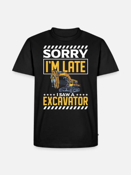 Entreprenørmaskiner gravemaskine - Herre Premium økologisk T-shirt - sort