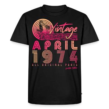 1974 April Limited - T-shirt Premium bio Homme - noir - Devant - Nico (187cm)