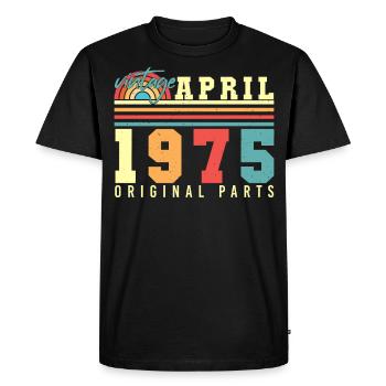 1975 Avril Rétro - T-shirt Premium bio Homme - noir - Devant - Nico (187cm)