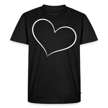 Cœur Simple Blanc - T-shirt Premium bio Homme - noir - Devant - Nico (187cm)
