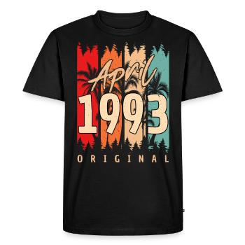 Meilleure année de naissance Avril 1993 - T-shirt Premium bio Homme - noir - Devant - Nico (187cm)