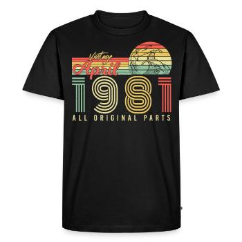 Born April 1981 - Men's Premium Organic T-Shirt - black - Front - Nico (187cm)