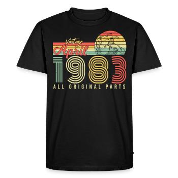 Né en avril 1983 - T-shirt Premium bio Homme - noir - Devant - Nico (187cm)