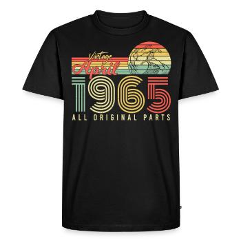Millésime d’avril 1965 - T-shirt Premium bio Homme - noir - Devant - Nico (187cm)