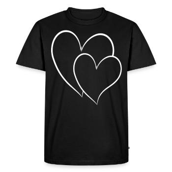Double Coeur Conception Simple - T-shirt Premium bio Homme - noir - Devant - Nico (187cm)