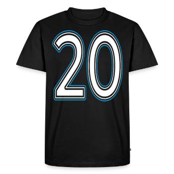 Number number 20 - Men's Premium Organic T-Shirt - black - Front - Nico (187cm)