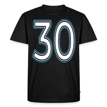 Number number 30 - Men's Premium Organic T-Shirt - black - Front - Nico (187cm)