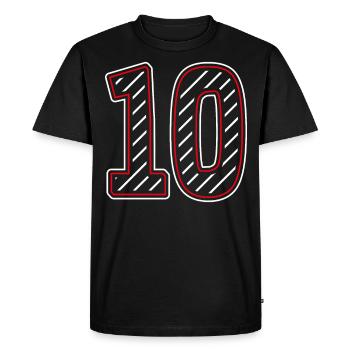 Number number 10 Striped - Men's Premium Organic T-Shirt - black - Front - Nico (187cm)
