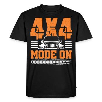 Mode 4x4 activé - T-shirt Premium bio Homme - noir - Devant - Nico (187cm)