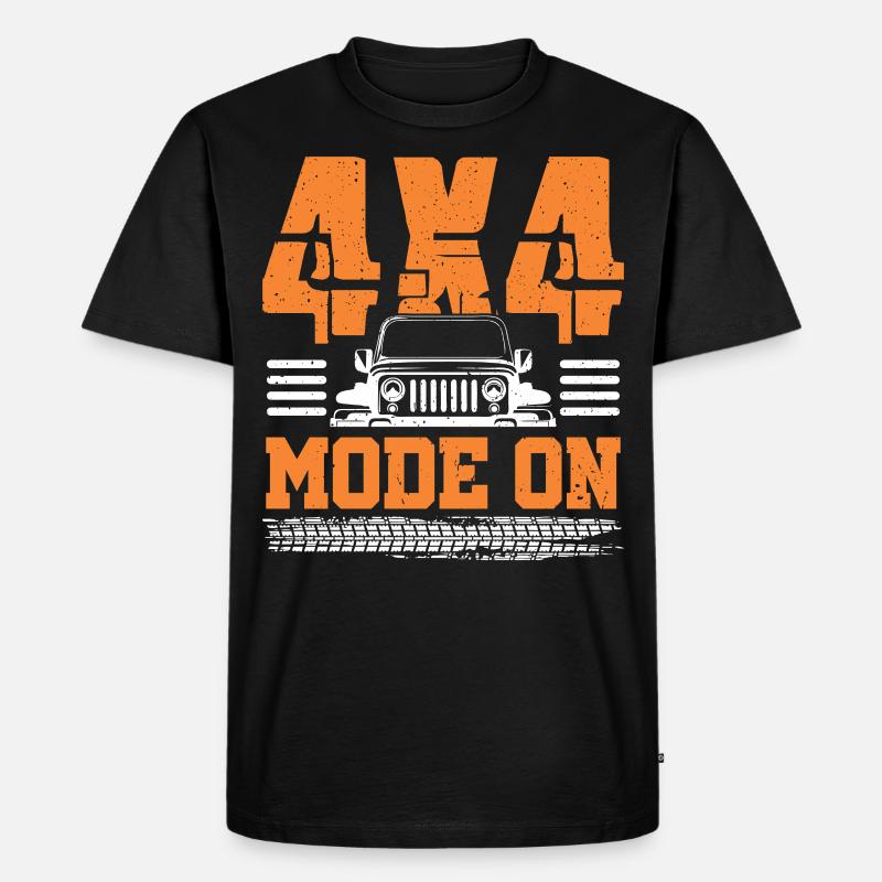 4x4-Modus eingeschaltet - Männer Premium Bio T-Shirt - Schwarz