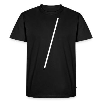 Barre oblique blanche Conception simple - T-shirt Premium bio Homme - noir - Devant - Nico (187cm)