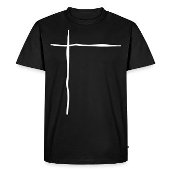 Lignes blanches - T-shirt Premium bio Homme - noir - Devant - Nico (187cm)