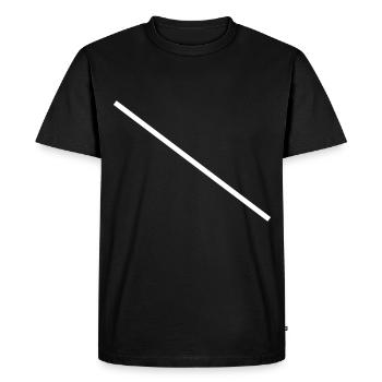 White diagonal bar - Men's Premium Organic T-Shirt - black - Front - Nico (187cm)