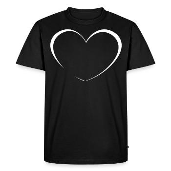 Cœur Blanc Simple - T-shirt Premium bio Homme - noir - Devant - Nico (187cm)