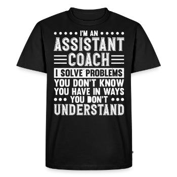 Assistant Coach Assistant Coach Trainer - Men's Premium Organic T-Shirt - black - Front - Nico (187cm)
