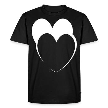 Idée cadeau Hearts White - T-shirt Premium bio Homme - noir - Devant - Nico (187cm)