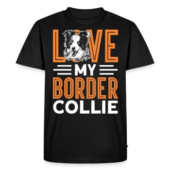 J’adore mon Border Collie - T-shirt Premium bio Homme - noir - Devant - Nico (187cm)