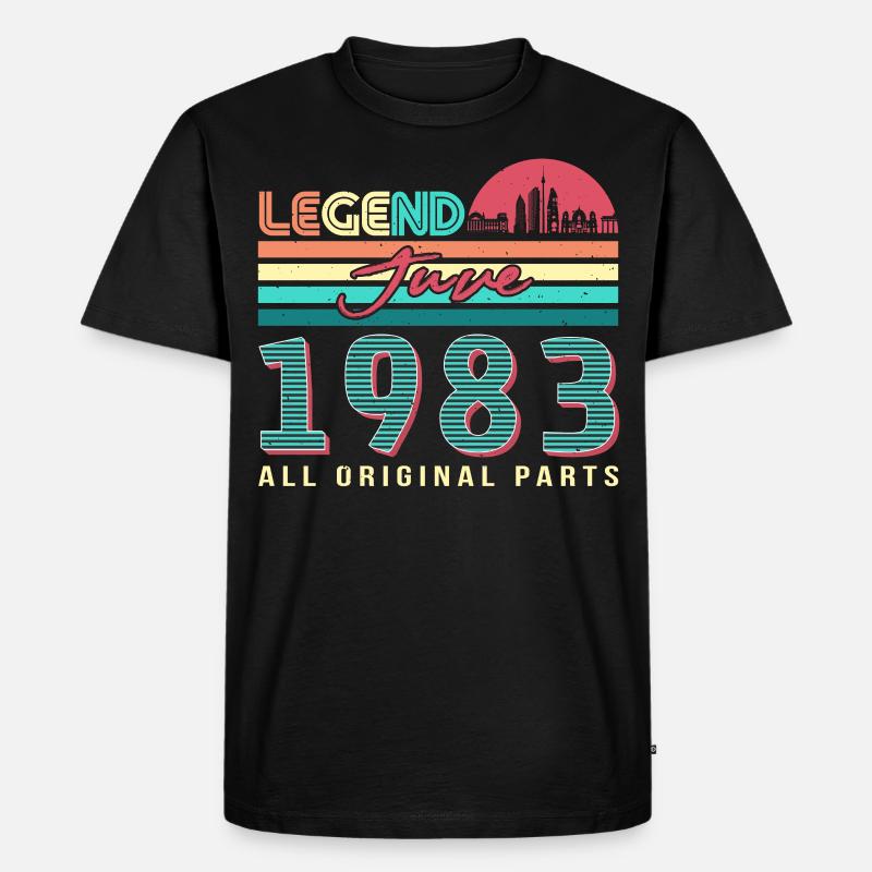 1983 Juni Retro - Männer Premium Bio T-Shirt - Schwarz