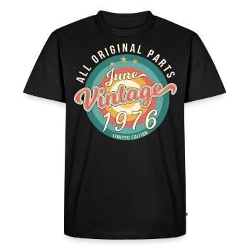 June 1976 Original - Men's Premium Organic T-Shirt - black - Front - Nico (187cm)