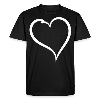 Cœur Blanc Simple - T-shirt Premium bio Homme - noir - Devant - Nico (187cm)