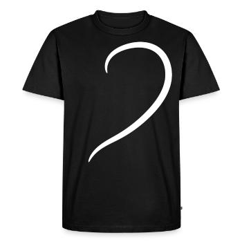 Demi-cœur blanc - T-shirt Premium bio Homme - noir - Devant - Nico (187cm)