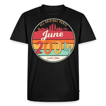 Juin 2004 Enfin 18 ans - T-shirt Premium bio Homme - noir - Devant - Nico (187cm)
