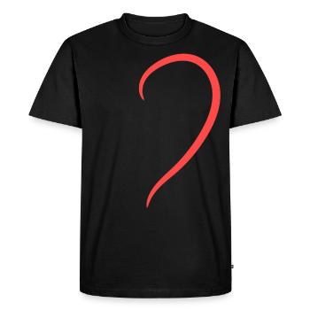 Half Red Heart - Men's Premium Organic T-Shirt - black - Front - Nico (187cm)