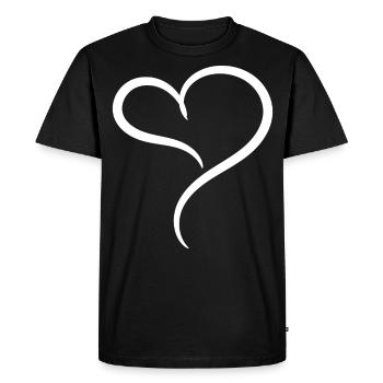 Cœur Noble Blanc - T-shirt Premium bio Homme - noir - Devant - Nico (187cm)