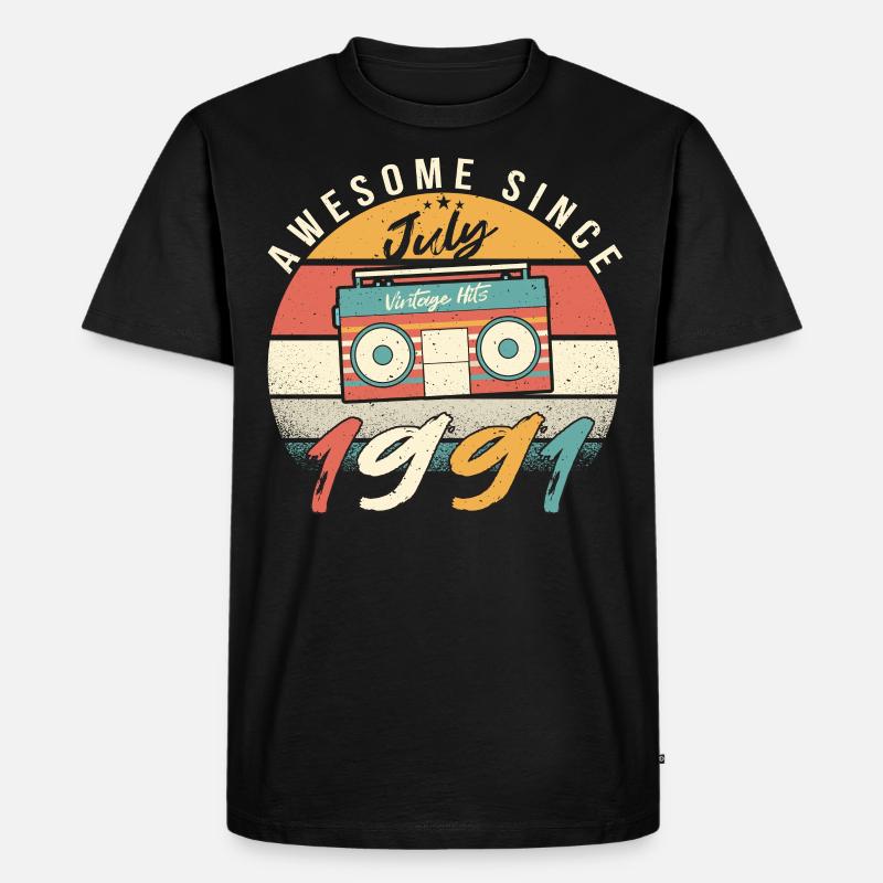 Legendärer Juli 1991 - Männer Premium Bio T-Shirt - Schwarz