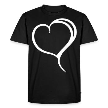 Cœur Blanc Simple - T-shirt Premium bio Homme - noir - Devant - Nico (187cm)