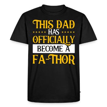 Fa-Thor Father Papa Dad - Men's Premium Organic T-Shirt - black - Front - Nico (187cm)