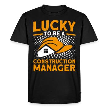 Happy Foreman Construction Manager Construction Project - Men's Premium Organic T-Shirt - black - Front - Nico (187cm)