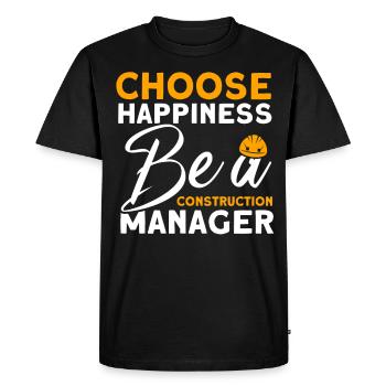Glück Contremaître Directeur de construction Projet de construction - T-shirt Premium bio Homme - noir - Devant - Nico (187cm)