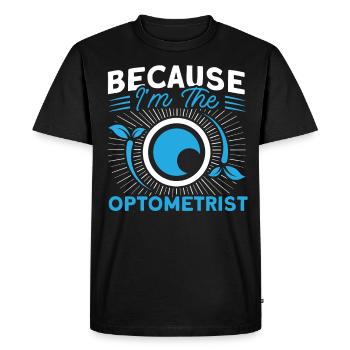 Ophtalmologiste Optométrie Opticien Opticien Opticien Opticien Opticien - T-shirt Premium bio Homme - noir - Devant - Nico (187cm)