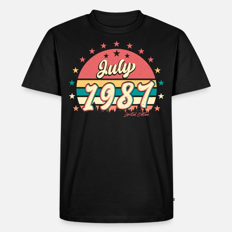 1987 Juli Beste Geschenkidee - Männer Premium Bio T-Shirt - Schwarz