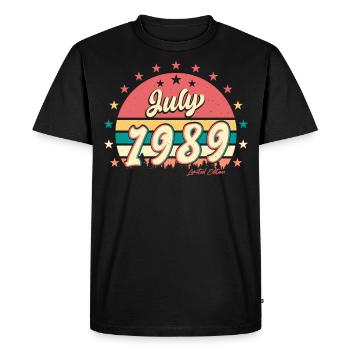 Année de construction 1989 en juillet - T-shirt Premium bio Homme - noir - Devant - Nico (187cm)