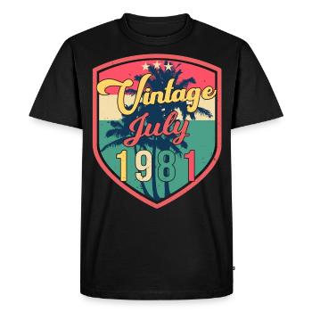 Légendaire juillet 1981 - T-shirt Premium bio Homme - noir - Devant - Nico (187cm)