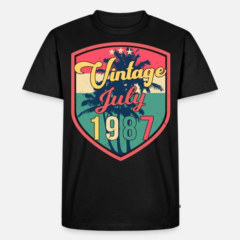 1987 Juli Beste Geschenkidee - Männer Premium Bio T-Shirt - Schwarz